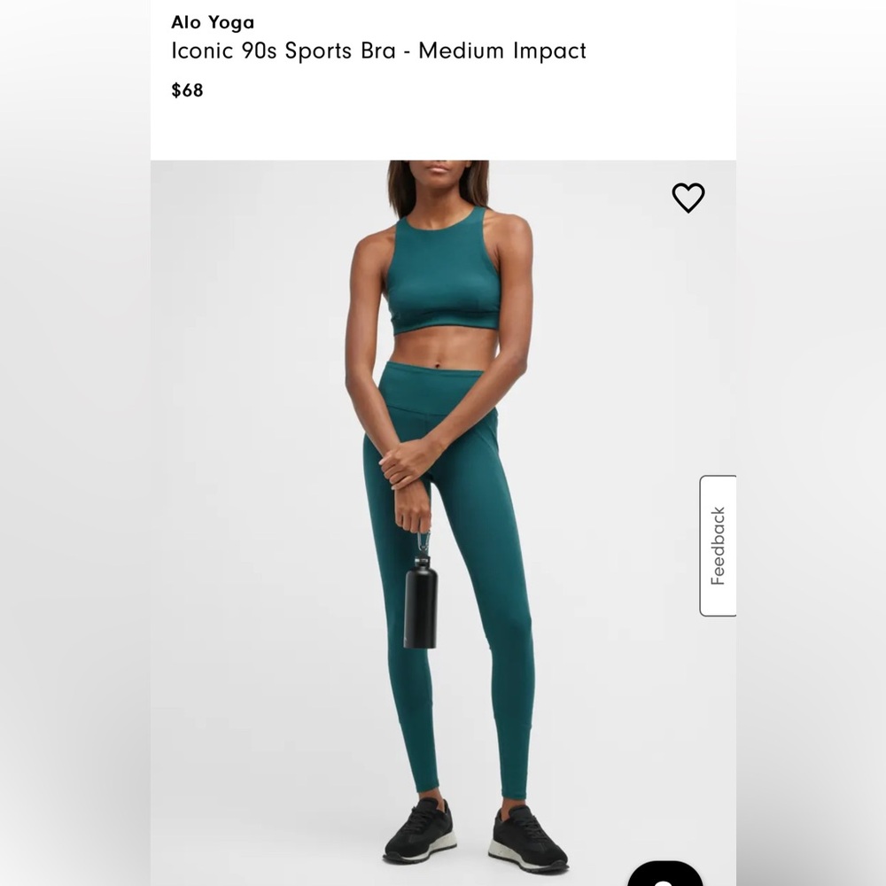 Alo iconic 90s SET - leggings and bra - midnight green